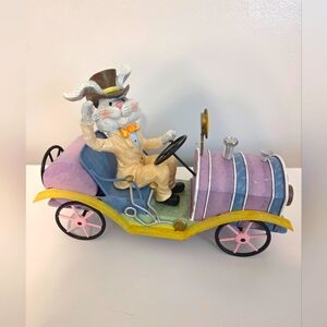 Vintage Rabbit Figurine in Car